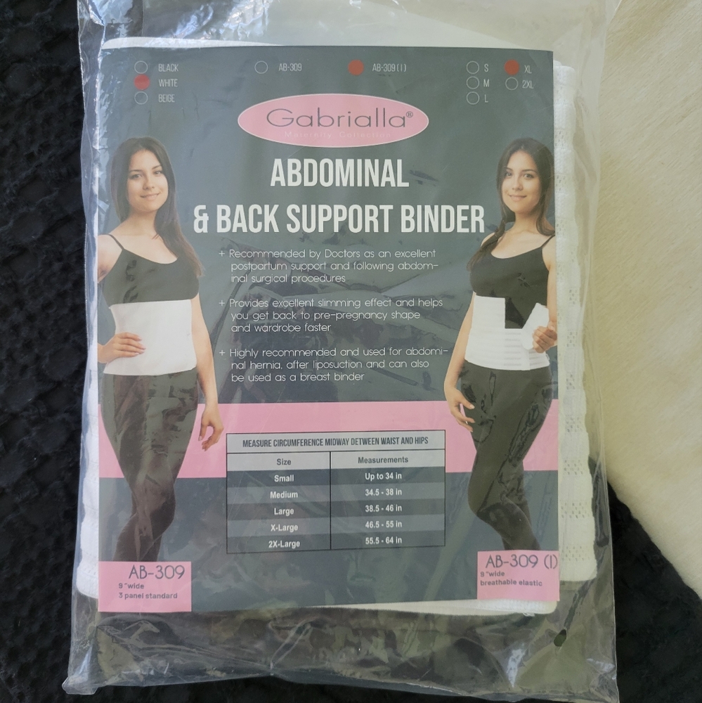 Abdominal and back support binder